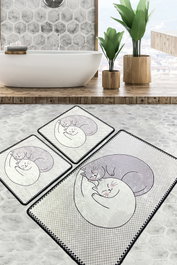 Mijölnir Juego de Alfombrillas de Baño Katt Multicolor (3 Piezas)